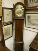 A modern oak cased long case clock of small proportions,