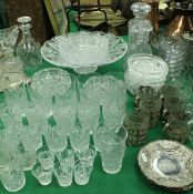 A collection of various Bavarian cut glass ware including two fruit bowls, two ashtrays,