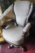 A Victorian framed adjustable armchair,