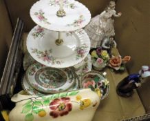 A collection of various china wares, etc including a Royal Worcester figurine "The Fairest Rose",