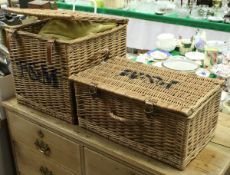 Two Fortnum & Mason wicker picnic baskets CONDITION REPORTS F & M baskets - 1st