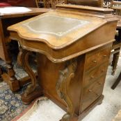 A Victorian walnut Davenport desk