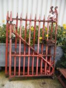 A pair of Victorian red painted iron gates CONDITION REPORTS Gate height approx