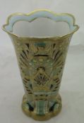 A Noritake vase with Art Deco style peacock feather and fan decoration CONDITION REPORTS