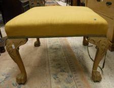 An early 20th Century upholstered dressing stool in the Georgian taste,