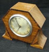 A 1930's mahogany and rosewood banded cased mantle clock,