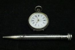 A Wahl Eversharp sterling silver propelling pencil with engine turned barrel,
