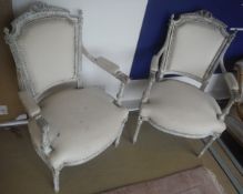 A set of four 19th Century painted framed Fauteuils IN THE MANNER OF JEAN BAPTISTE-CLAUDE SENE