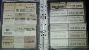 An album containing approx 196 vintage railway luggage labels,