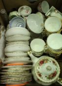 Two boxes of various china wares to include Mason's "Strathmore" dinner wares,