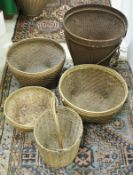 Five various tribal baskets