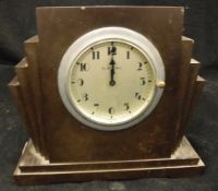 A 1930's Art Deco bakelite cased mantle clock,