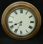 A Victorian walnut cased station or wall dial,