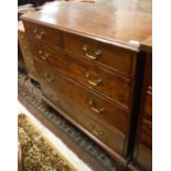 A 19th Century mahogany square front chest of two short over three long graduated drawers,