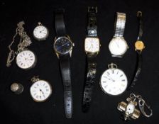 Assorted white metal and other pocket watches,