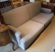 A modern upholstered sofa on ebonised supports CONDITION REPORTS Make unknown,