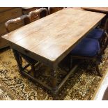 A 19th Century oak centre table,