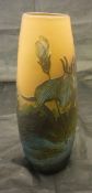 A Gallé cameo glass vase decorated with lilies on a pond CONDITION REPORTS Has minor