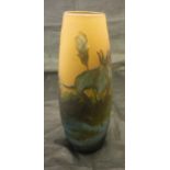 A Gallé cameo glass vase decorated with lilies on a pond CONDITION REPORTS Has minor