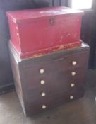 An early to mid 20th Century walnut bachelors' chest with brushing slide over four short and two