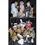 A collection of assorted china wares to include a Bronté half figure "Winning Finchley,