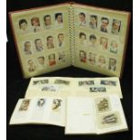 An album of cigarette cards including regimental symbols, famous sportsmen, bicycles, film stars,