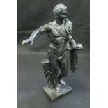 A Continental patinated bronze study of a figure (probably Caesar Augustus),