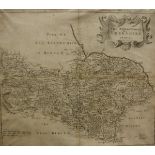 AFTER ROBERT MORDEN "The North Riding of Yorkshire", black and white map engraving,