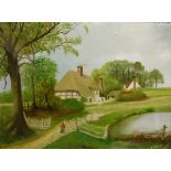 A quantity of assorted paintings, prints and mirrors to include needleworks,