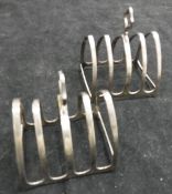 A pair of early 20th Century four section toast racks (A D Brothers Birmingham 1923), approx 3.