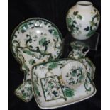 A collection of Masons Chartreuse china wares to include plates, dishes, table lamp, jugs,