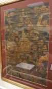 20TH CENTURY TIBETAN SCHOOL "Thangka with Shakyamuni Buddha seated in Dhyanasana on a lotus plinth