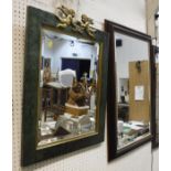 A rectangular wall mirror in mahogany frame,