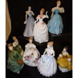 A Royal Doulton in vogue figurine "Abigail" HN4044, Royal Doulton figurine "Dawn" HN3600,