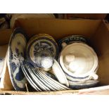 Seven boxes of assorted blue and white and other decorative china, to include plates, tureens,