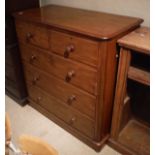 A Victorian mahogany chest of two short over three long drawers