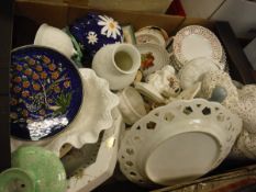 Five boxes of assorted china wares to include ginger jars,