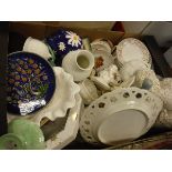 Five boxes of assorted china wares to include ginger jars,