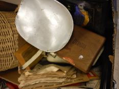 A box of assorted sundry items to include scales, etc,