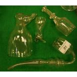 A 19th Century facet cut glass toddy lifter of mallet form,