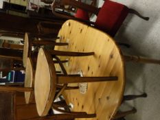 A set of five caned dining chairs,