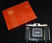 WITHDRAWN:A Zeiss Ikon Nettar roller film camera with box and instruction leaflets