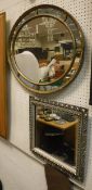 Two wall mirrors, one oval multi-plate mirror,