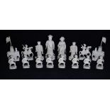 A 19th Century Anglo-Chinese ivory and red stained chess set,