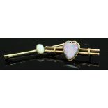 Two 15 carat gold and opal set brooches, total approx weight 6.