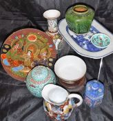 A large quantity of assorted Oriental china wares to include Chinese ginger jars, Japanese vases,