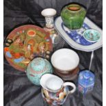 A large quantity of assorted Oriental china wares to include Chinese ginger jars, Japanese vases,