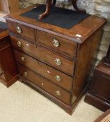 A 19th Century North Country English oak and cross banded chest of two short over three long