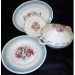 A quantity of Susie Cooper 'Tigerlily' pattern dinner wares to include tureen, serving plate,