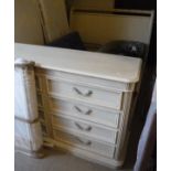 An American Emperor size cream painted double bedstead in the 19th Century French taste by "Stanley